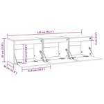 vidaXL Meubles TV 3 Pièces Blanc Bois massif de pin