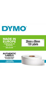 DYMO LabelWriter Boite de 1 rouleau de 130 étiquettes adresse standard 28mm x 89mm