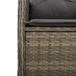vidaXL Ensemble de bistro de jardin 3 Pièces coussins gris poly rotin