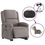 vidaXL Fauteuil inclinable de massage électrique Taupe Tissu
