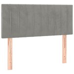 vidaXL Sommier à lattes de lit et matelas gris clair 120x190cm velours
