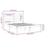 vidaXL Cadre de lit Blanc Bois de pin massif 160x200 cm