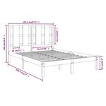 vidaXL Cadre de lit Blanc Bois de pin massif 140x190 cm