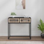vidaXL Table console noir 80x30x75 cm bois d'ingénierie et fer