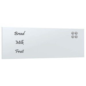 vidaXL Tableau noir magnétique mural Blanc 80x30 cm Verre trempé