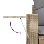 vidaXL Salon de jardin avec coussins 4 Pièces beige résine tressée