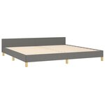 vidaXL Cadre de lit avec tête de lit Gris foncé 200x200 cm Tissu