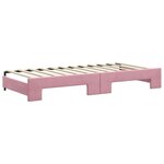 vidaXL Lit de jour avec gigogne et tiroirs rose 90x200 cm velours