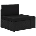 vidaXL Salon de jardin 10 Pièces avec coussins Noir Résine tressée
