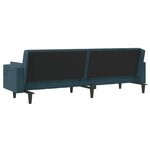 vidaXL Canapé-lit à 2 places avec deux oreillers bleu velours