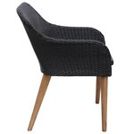 vidaXL Ensemble à dîner de jardin 7 Pièces Résine tressée Noir
