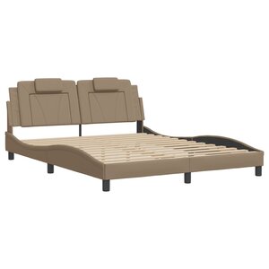 vidaXL Cadre de lit avec tête de lit Cappuccino 160x200 cm Similicuir
