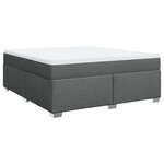 vidaXL Sommier à lattes de lit avec matelas Gris foncé 180x200cm Tissu