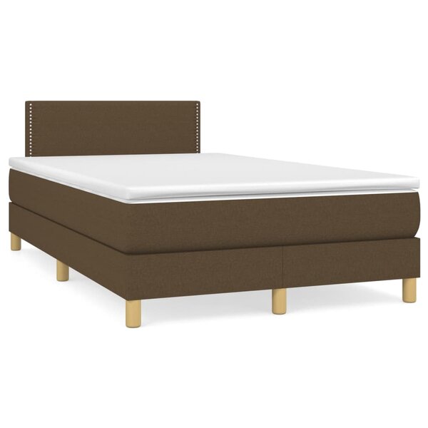 vidaXL Sommier à lattes de lit avec matelas Marron foncé 120x200 cm