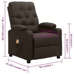 vidaXL Fauteuil de massage Marron foncé Tissu