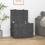 vidaXL Boîte de rangement Gris 58x40 5x42 cm Bois massif de pin