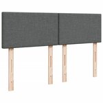 vidaXL Sommier à lattes de lit avec matelas Gris foncé 140x200cm Tissu