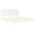 vidaXL Cadre de lit Blanc Bois massif 150x200 cm Très grand