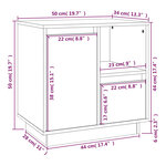 vidaXL Table de chevet Marron miel 50x34x50 cm Bois de pin massif