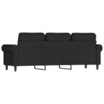 vidaXL Canapé à 3 places Noir 180 cm Velours