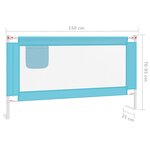 vidaXL Barrière de sécurité de lit d'enfant Bleu 150x25 cm Tissu