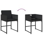 vidaXL Ensemble à manger de jardin coussins 7Pièces Noir Résine tressée