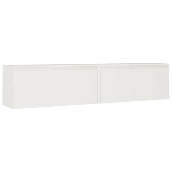 vidaXL Armoires murales 2 Pièces Blanc 80x30x35 cm Bois de pin massif