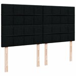 vidaXL Sommier à lattes de lit avec matelas Noir 200x200 cm Tissu