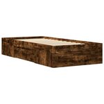 vidaXL Cadre de lit sans matelas chêne fumé 100x200 cm bois ingénierie