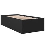 vidaXL Cadre de lit noir 90x200 cm bois d'ingénierie