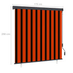 vidaXL Store roulant d'extérieur 170x250 cm Orange et marron