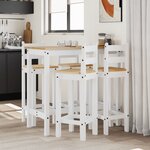 vidaXL Ensemble de bar 5 Pièces Blanc Bois de pin massif