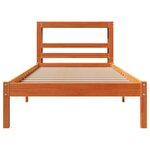 vidaXL Cadre de lit avec tête de lit cire marron 75x190 cm bois de pin