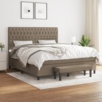 vidaXL Sommier à lattes de lit avec matelas Taupe 180x200 cm Tissu