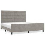 vidaXL Cadre de lit avec tête de lit Gris clair 180x200 cm Velours