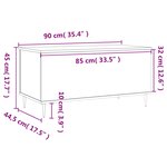 vidaXL Table basse Blanc 90x44 5x45 cm Bois d'ingénierie