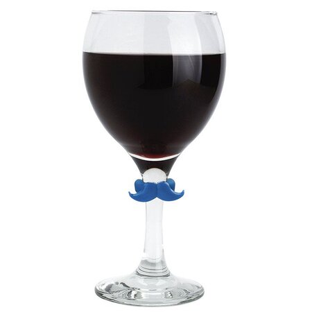 6 marque-verre en silicone - Moustache