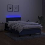 vidaXL Sommier à lattes de lit avec matelas LED Bleu 120x200 cm Tissu