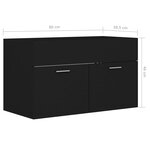 vidaXL Armoire d'évier Noir 80x38 5x46 cm Aggloméré