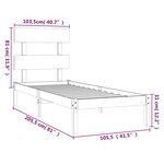 vidaXL Cadre de lit Marron miel Bois massif 100x200 cm