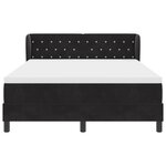 Lit Box Spring vidaXL avec Matelas Noir 160x200 cm Velours