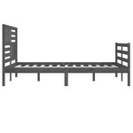 vidaXL Cadre de lit Gris Bois massif 200x200 cm