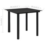 vidaXL Ensemble à manger d'extérieur 3 Pièces Rotin PVC Noir
