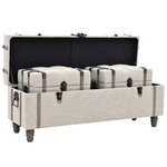 vidaXL Ensemble de bancs de rangement 3 Pièces Bois massif et acier