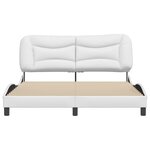 vidaXL Cadre de lit avec tête de lit Blanc 160x200 cm Similicuir