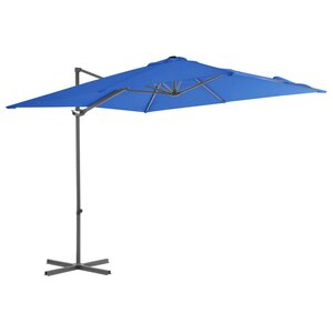 vidaXL Parasol déporté avec mât en acier Bleu azuré 250x250 cm