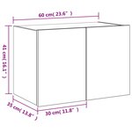 vidaXL Meuble TV mural avec lumières LED blanc 60x35x41 cm