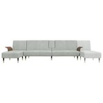 vidaXL Canapé-lit en forme de L gris clair 279x140x70 cm velours