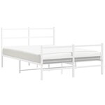vidaXL Cadre de lit métal avec tête de lit/pied de lit blanc 140x200cm