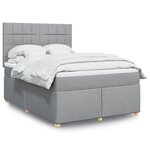 vidaXL Sommier à lattes de lit avec matelas Gris clair 160x200cm Tissu